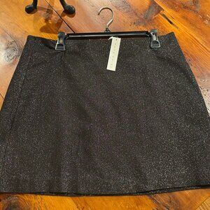 NWT Trina Turk-Sparkle Glitter Short Skirt Black/Silver Size 12
